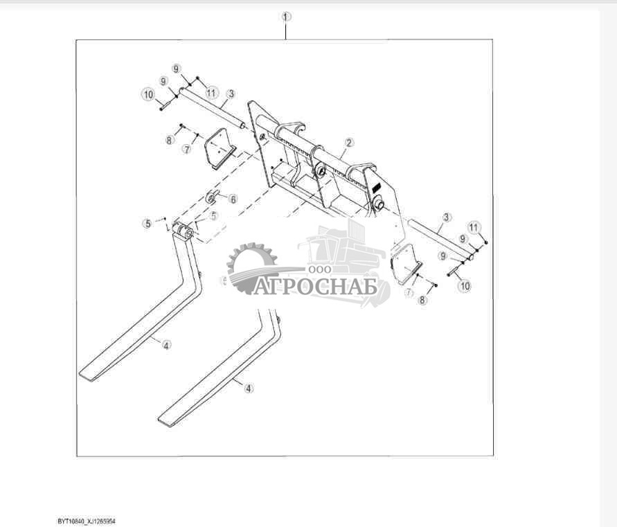 Standard Fork Kit, 96 inch Frame (60 inch Tines) 